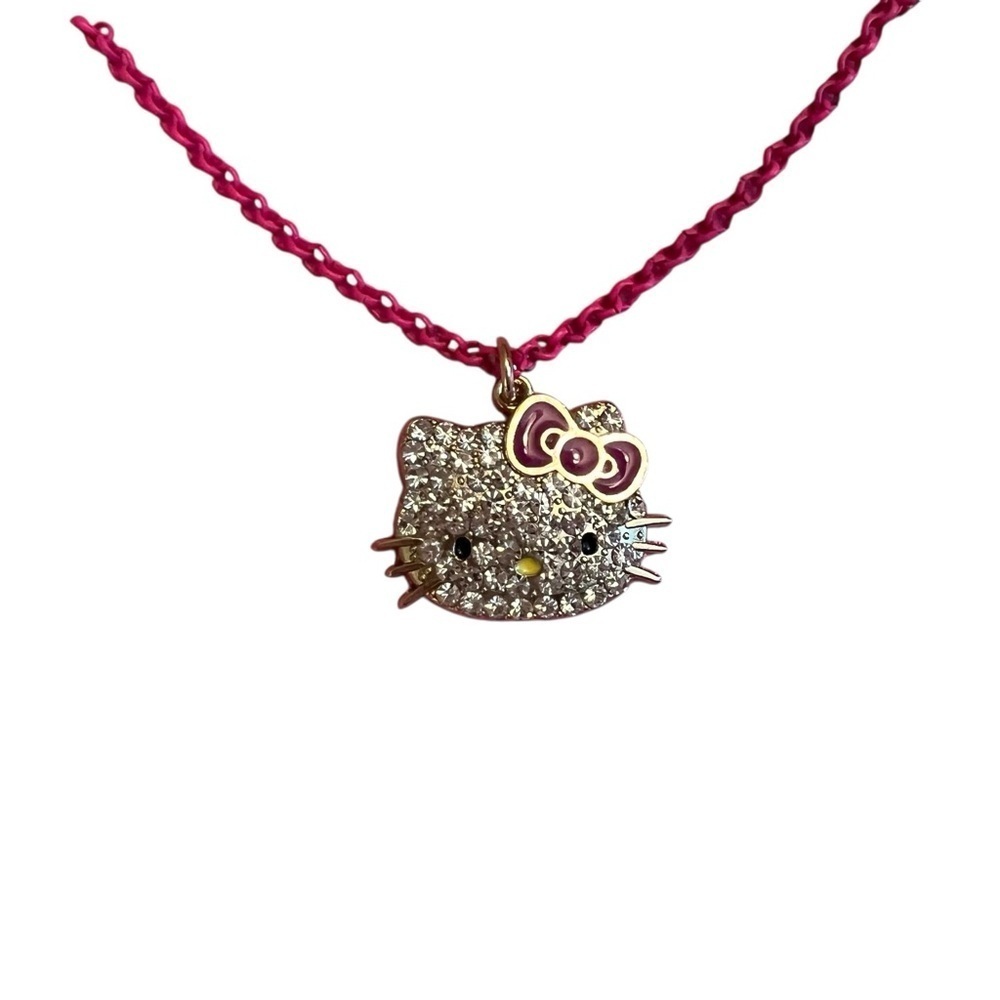 Hello Kitty Sparkling Rhinestones Pink Necklace New With Tags